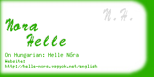 nora helle business card